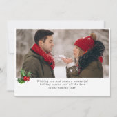 Moderne prettige kerstmis 2-fotografie feestdagenkaart (Achterkant)