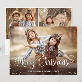 Moderne prettige kerstmis 3 FOTO-groet Feestdagenkaart