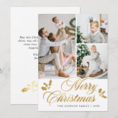 Moderne prettige kerstmis 3 FOTO-groet Feestdagenkaart (Voorkant / Achterkant)
