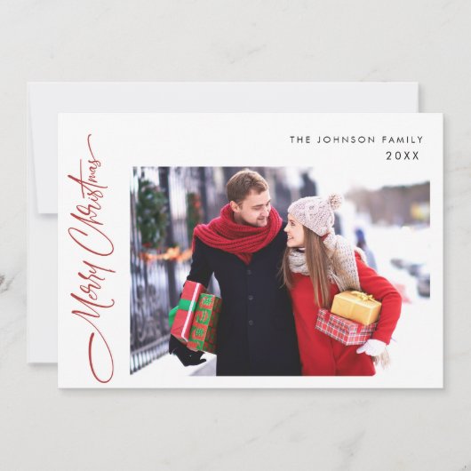 Moderne prettige kerstmis 3 FOTO-groet Feestdagenkaart (Voorkant)