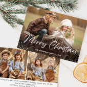 Moderne prettige kerstmis 3 FOTO-groet Feestdagenkaart