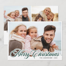 Moderne prettige kerstmis 3 FOTO-groet