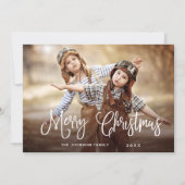 Moderne prettige kerstmis 4-fotografie feestdagenkaart (Voorkant)