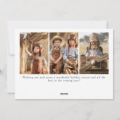 Moderne prettige kerstmis 4-fotografie feestdagenkaart (Achterkant)