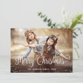 Moderne prettige kerstmis 4-fotografie feestdagenkaart (Staand voorkant)