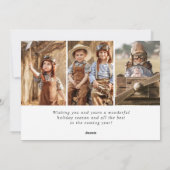 Moderne prettige kerstmis 4-fotografie feestdagenkaart (Achterkant)