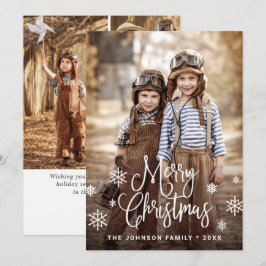 Moderne prettige kerstmis 4-fotografie feestdagenkaart