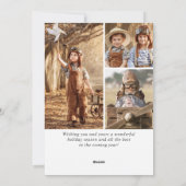 Moderne prettige kerstmis 4-fotografie feestdagenkaart (Achterkant)