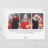 Moderne prettige kerstmis 4-fotografie feestdagenkaart (Achterkant)
