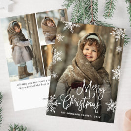 Moderne prettige kerstmis 4-fotografie feestdagenkaart