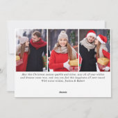 Moderne prettige kerstmis 4-fotografie feestdagenkaart (Achterkant)