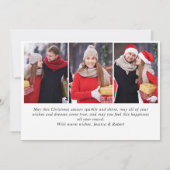 Moderne prettige kerstmis 4-fotografie feestdagenkaart (Achterkant)