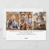 Moderne prettige kerstmis 4-fotografie feestdagenkaart (Achterkant)