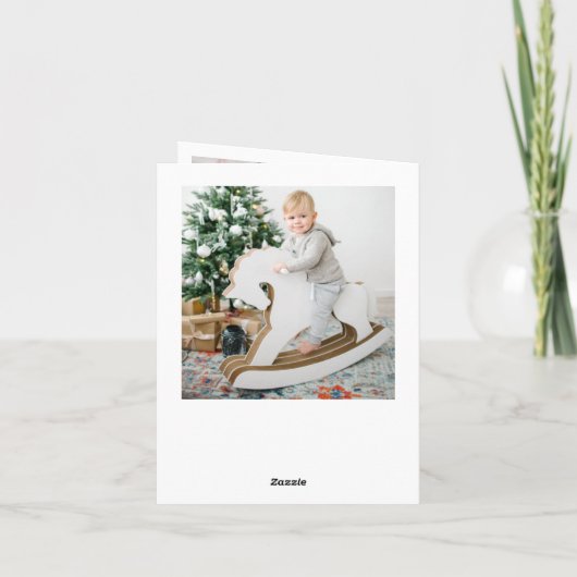 Moderne prettige kerstmis met 5 FOTO-groet Feestdagen Kaart (Achterkant)