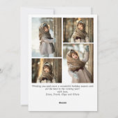 Moderne prettige kerstmis met 5 FOTO-groet Feestdagenkaart (Achterkant)