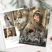 Moderne prettige kerstmis met 5 FOTO-groet Feestdagenkaart