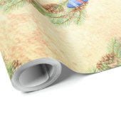 Moderne prettige kerstmis met rode gele letter cadeaupapier (Rol Hoek)