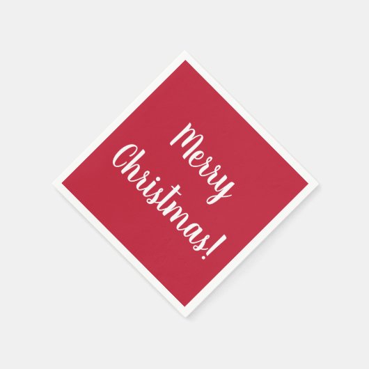 Moderne prettige kerstrode en witte typografie servet (Hoek)