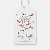 Moderne prettige kerstverlichting cadeaulabel (Voorkant)