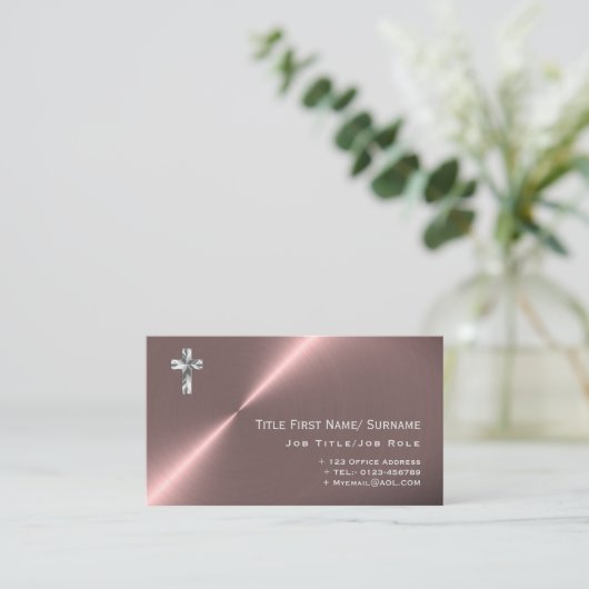 Moderne Priester Pastoor Dominee Diaken Geestelijk Visitekaartje (Staand voorkant)