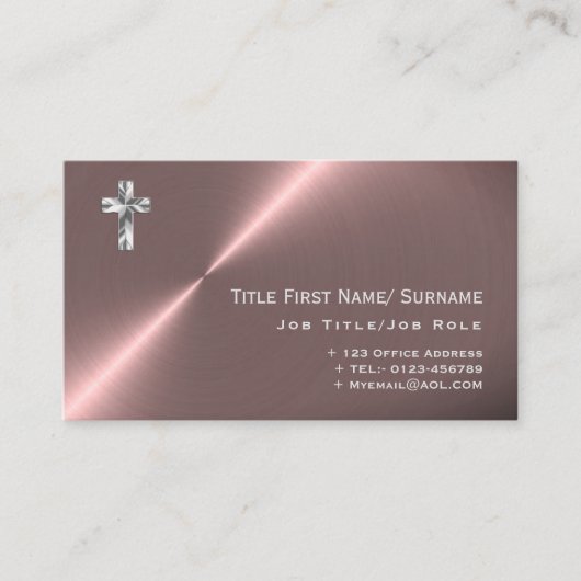 Moderne Priester Pastoor Dominee Diaken Geestelijk Visitekaartje (Voorkant)
