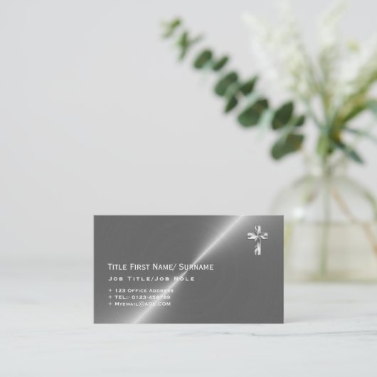 Moderne Priester Pastoor Dominee Diaken Geestelijk Visitekaartje (Staand voorkant)