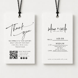 Moderne Prijskaartje met QR-code en 'Dank je wel'  Visitekaartje