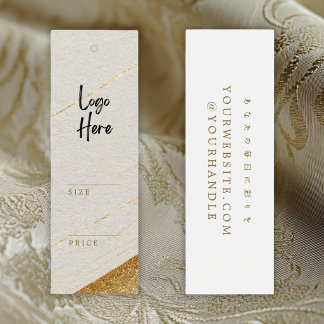 Moderne Prijskaartje van Wit Goud Logo Mini Visitekaartjes
