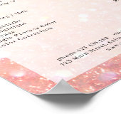 Moderne prijslijst peach glitter Salon Poster (Hoek)