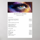 Moderne Prijslijst Salon Make-up Foto Poster (Voorkant)