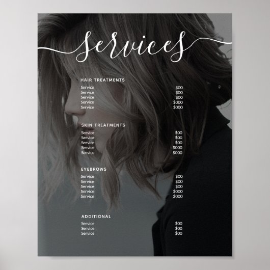 Moderne Prijslijst van het menu Prijs van het menu Poster (Voorkant)