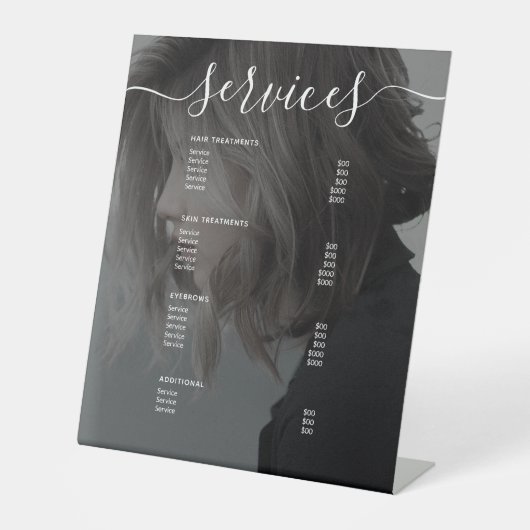 Moderne Prijslijst van het menu Prijs van het menu Reclamebord Met Voetstuk (Voorkant)