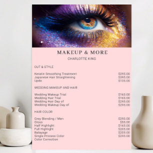 Moderne Prijslijst van Make-up Fotosalon Poster