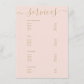 Moderne prijslijst voor bruinkroze bruinkzalf met  menu (Voorkant)