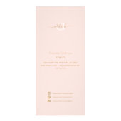 Moderne prijslijst voor bruinkroze bruinkzalf met  reclamekaart (Voorkant)