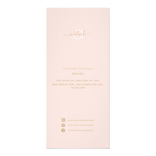 Moderne prijslijst voor bruinkroze bruinkzalf met reclamekaart (Voorkant)