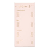 Moderne prijslijst voor bruinkroze bruinkzalf met reclamekaart (Achterkant)