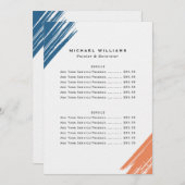 Moderne prijslijst voor gebruikers menu