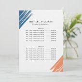 Moderne prijslijst voor gebruikers menu