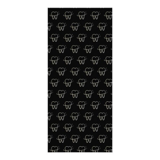 Moderne prijslijst voor geestesorthodontist zwart reclamekaart (Achterkant)