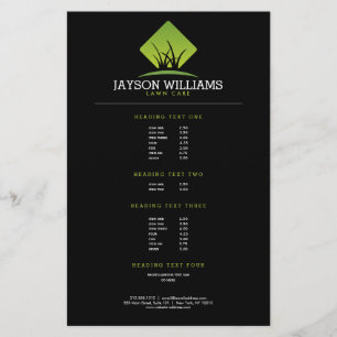 Moderne prijslijst voor grassen in dagbouw/landsch flyer