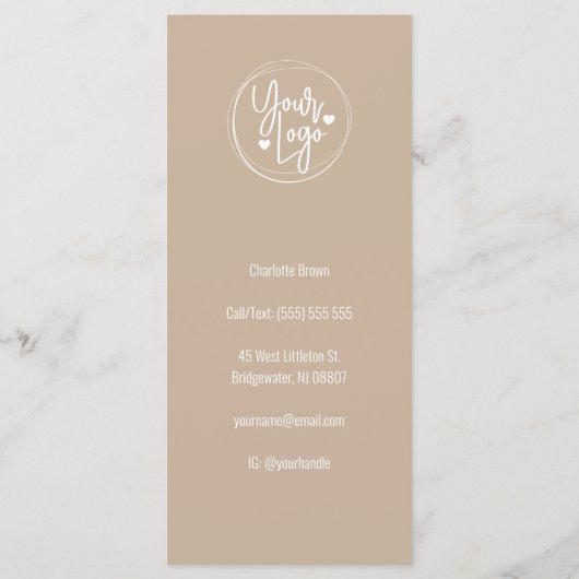 Moderne prijslijstmenu voor artistieke emens eup menu (Achterkant)