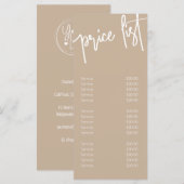 Moderne prijslijstmenu voor artistieke emens eup menu (Voorkant / Achterkant)