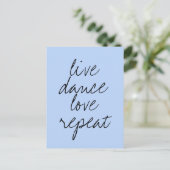 Moderne prijsopgave blauw briefkaart (Staand voorkant)