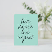 Moderne prijsopgave blauwgroen groen briefkaart (Staand voorkant)