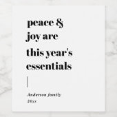 moderne prijsopgave, vreugde en feestdagen wijn etiket (Enkel label)