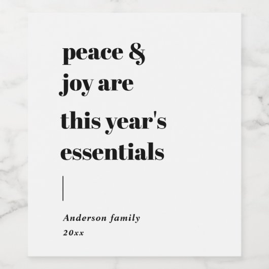 moderne prijsopgave, vreugde en feestdagen wijn etiket (Enkel label)