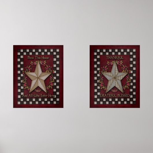 Moderne primitieve volkskunst verheffende sentimen muurkunst sets (Voorkant)