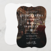 Moderne Prinses Foto Achtergrond Quinceañera Kaart (Voorkant / Achterkant)