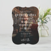 Moderne Prinses Foto Achtergrond Quinceañera Kaart (Staand voorkant)